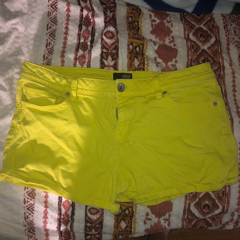 a.n.a Bright/Neon Yellow Denim Shorts